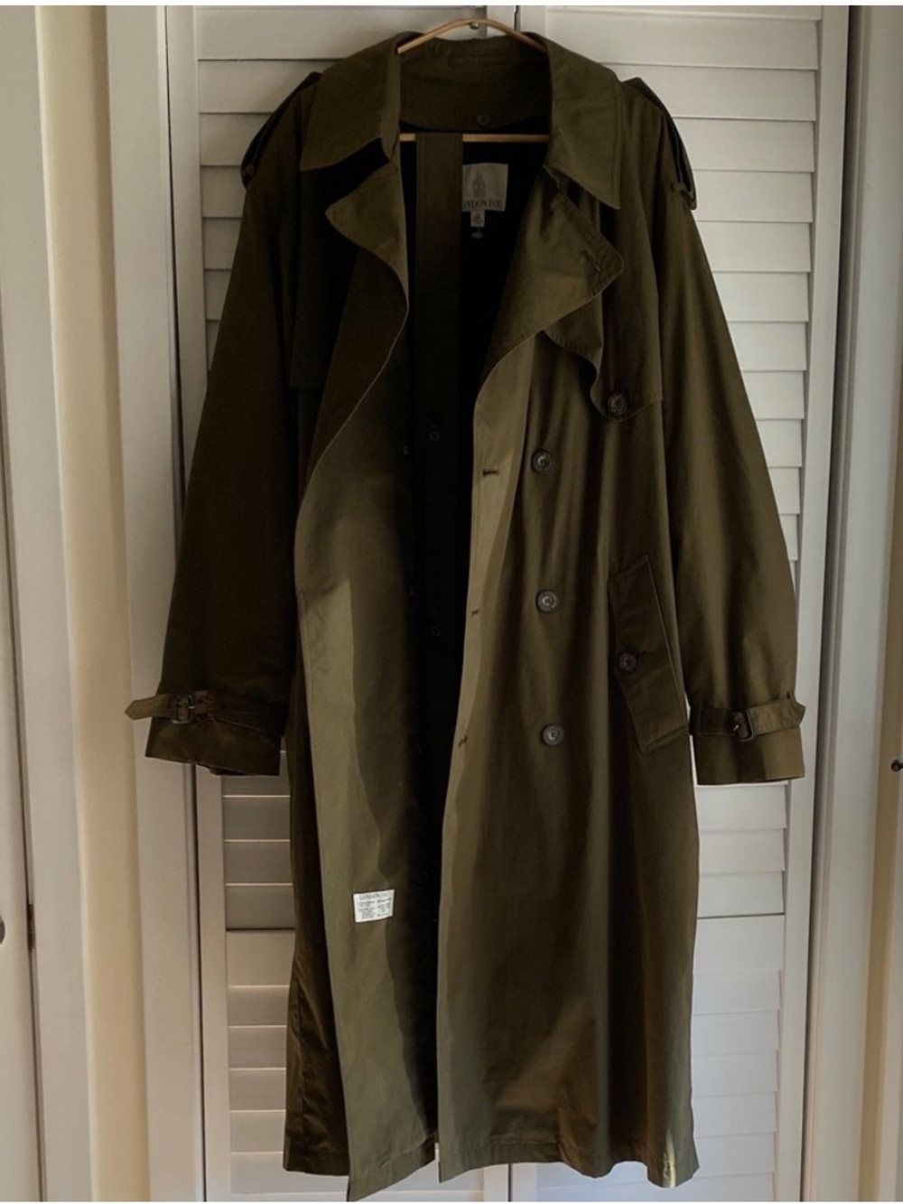 Khaki LINED olive trench coat size 46 Reg London Fog